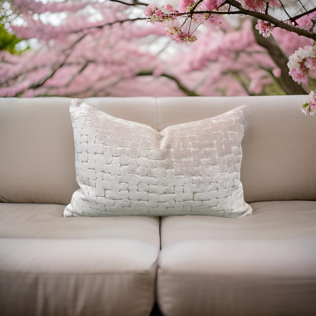 Designer Fabric Riom Fondant 12X18" Knife Edge Decorative Lumbar Pillow