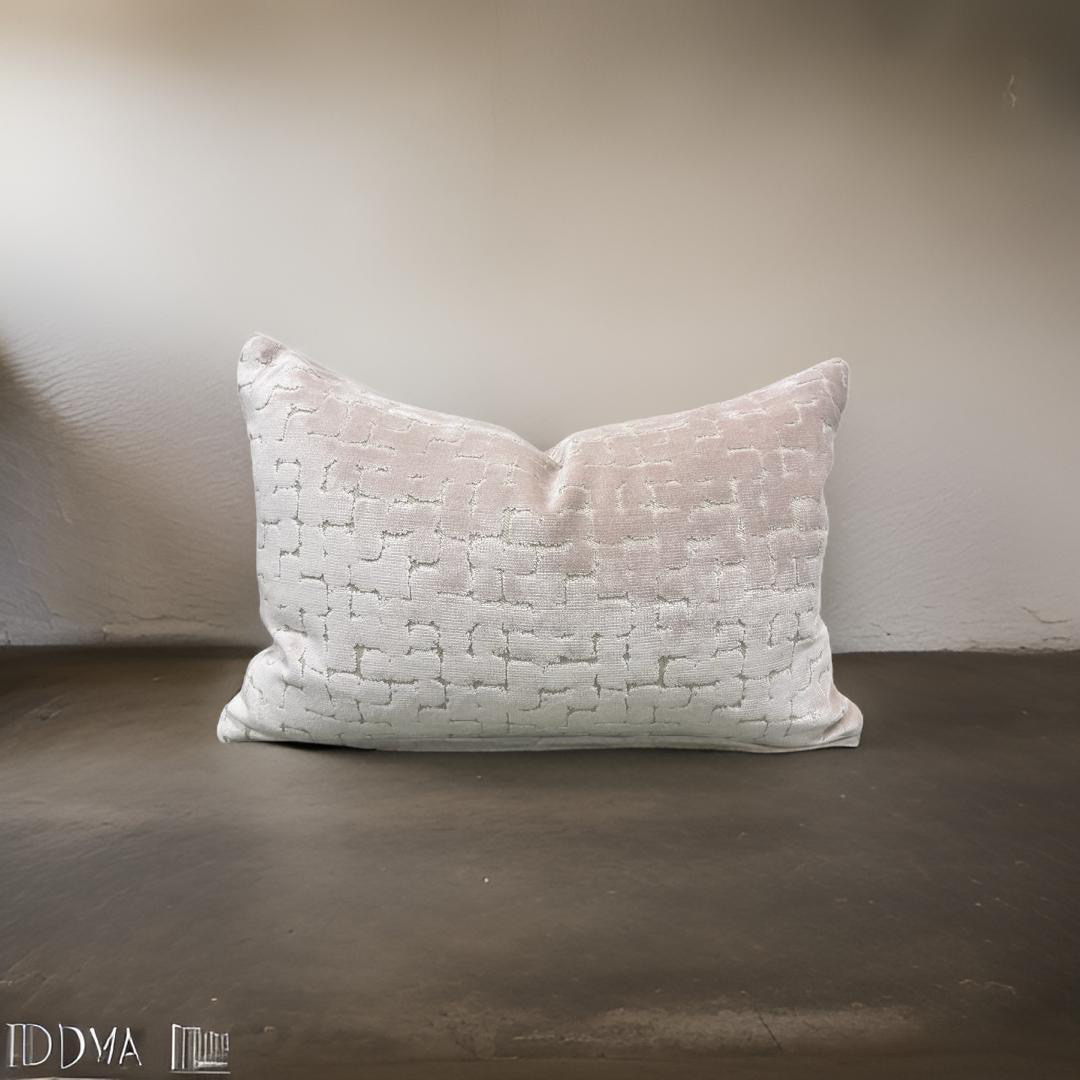 Designer Fabric Riom Fondant 12X18" Knife Edge Decorative Lumbar Pillow