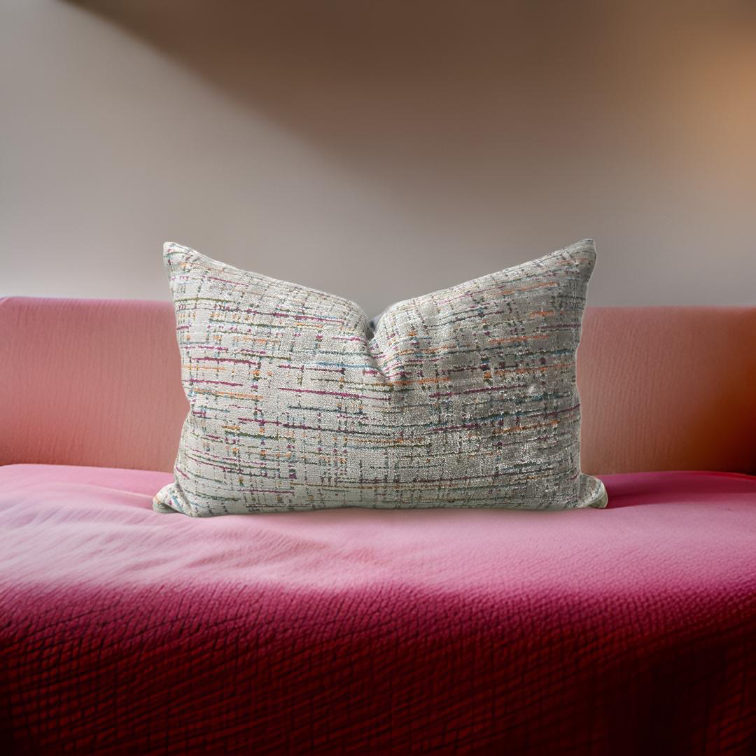 Santo Multi 12x18" Knife Edge Decorative Lumbar Pillow