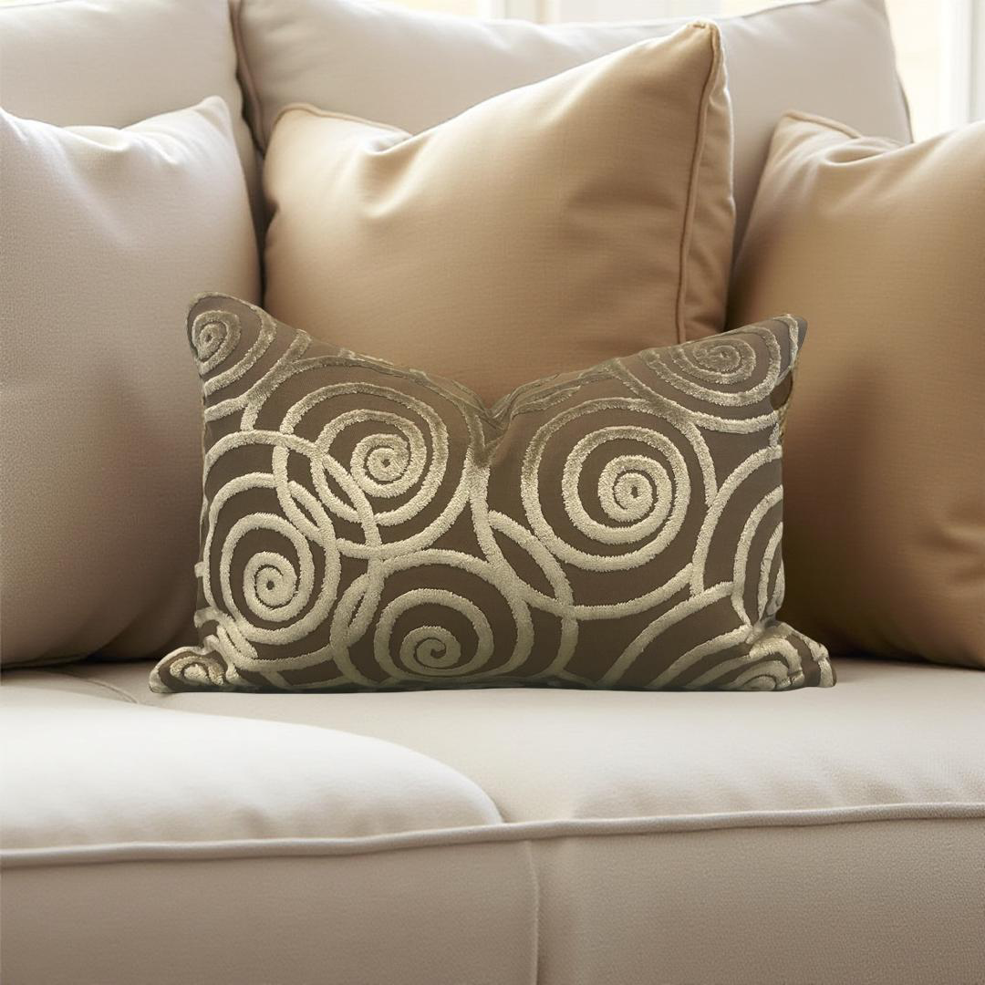 Luxury Pillow Swing Velvet Bronze 12x18" Knife Edge Decorative Lumbar Pillow