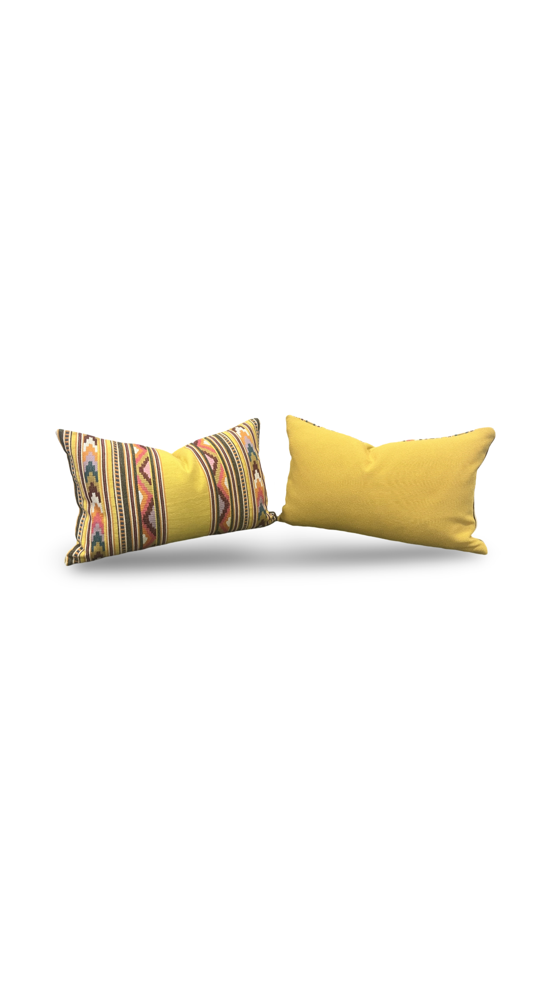 Zarzuela Stripe Embroidery Saffron 12X18" Knife Edge Decorative Lumbar Pillow