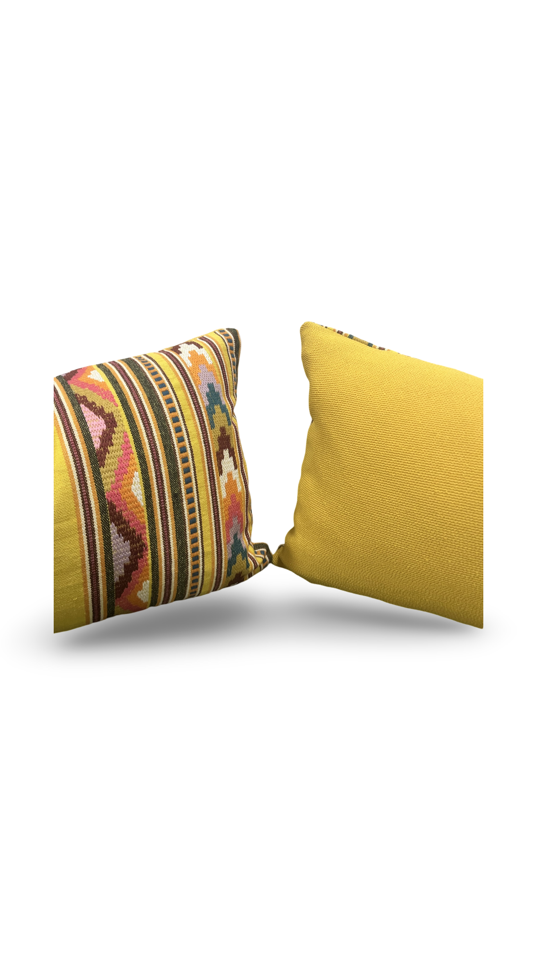 Zarzuela Stripe Embroidery Saffron 12X18" Knife Edge Decorative Lumbar Pillow