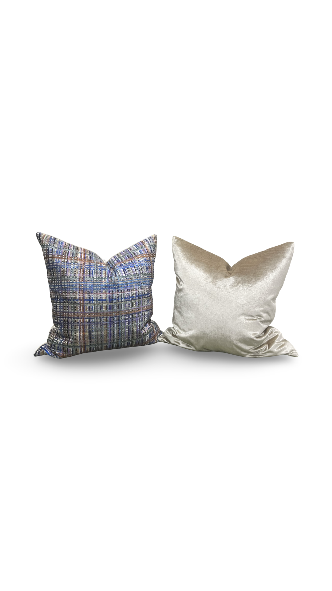 Designer Fabric Chroma Plaid Amethyst 22x22" Knife Edge Decorative Throw Pillow