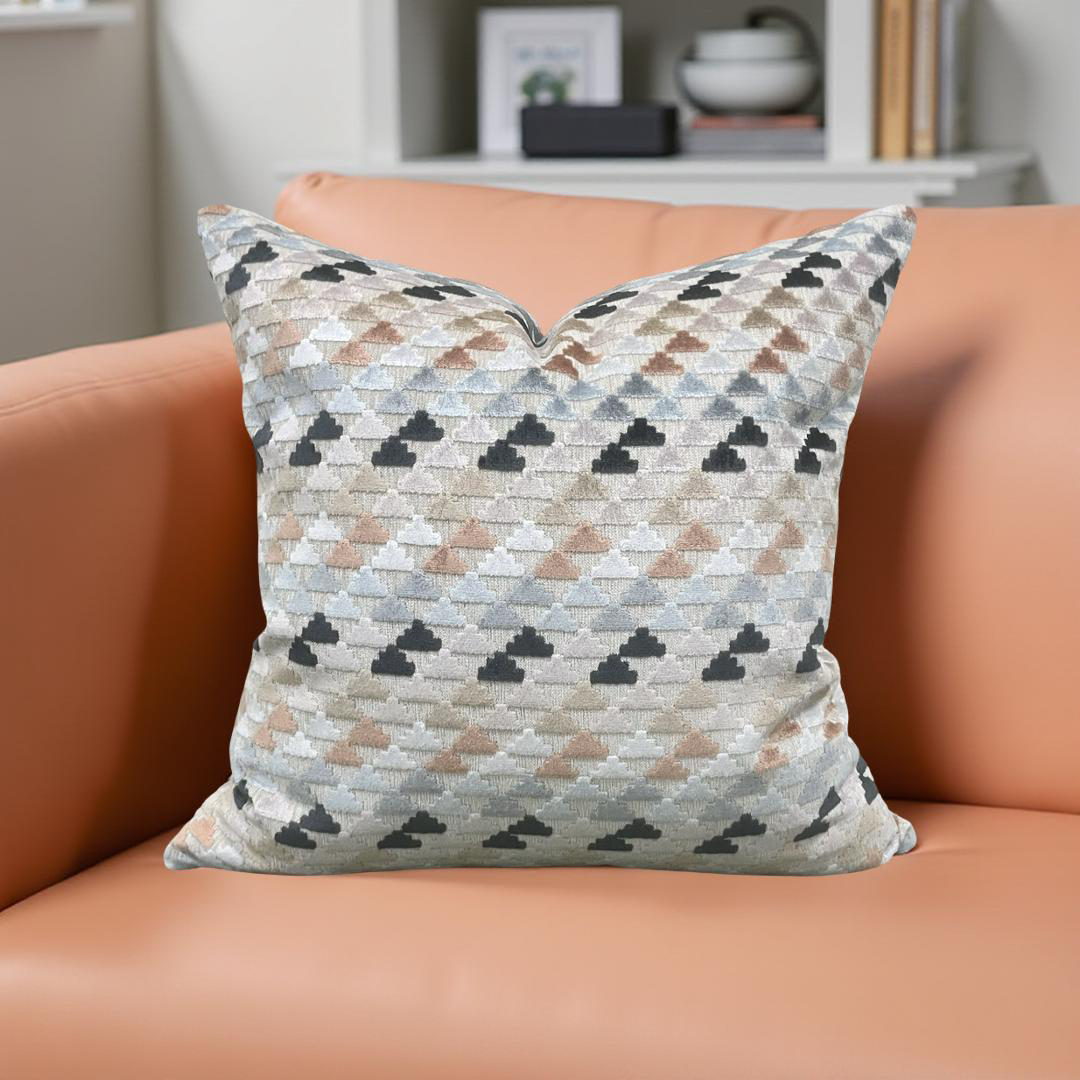 Designer Fabric Vidi Sky Slate Taupe 20x20" Knife Edge Decorative Throw Pillow