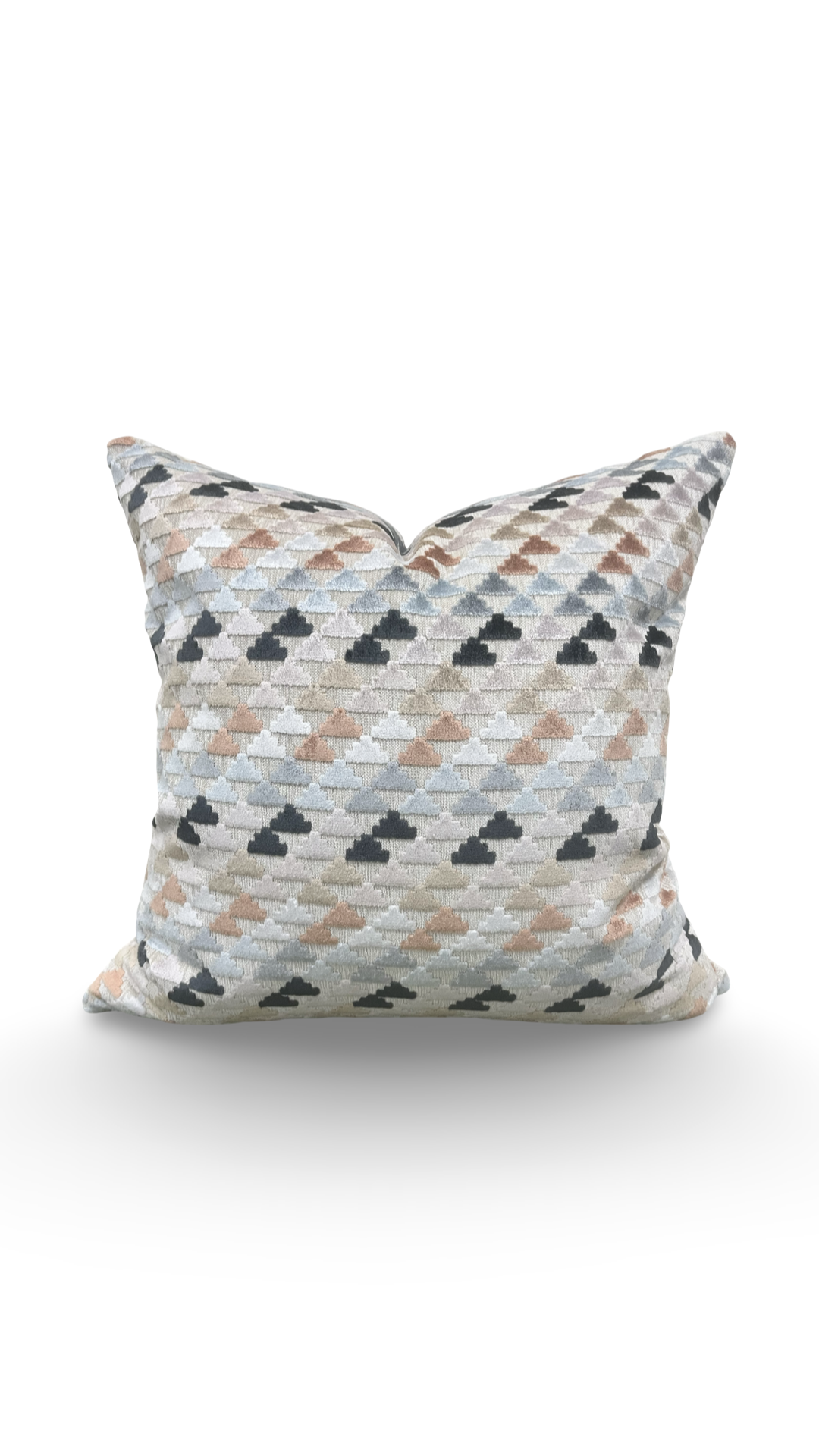Designer Fabric Vidi Sky Slate Taupe 20x20" Knife Edge Decorative Throw Pillow