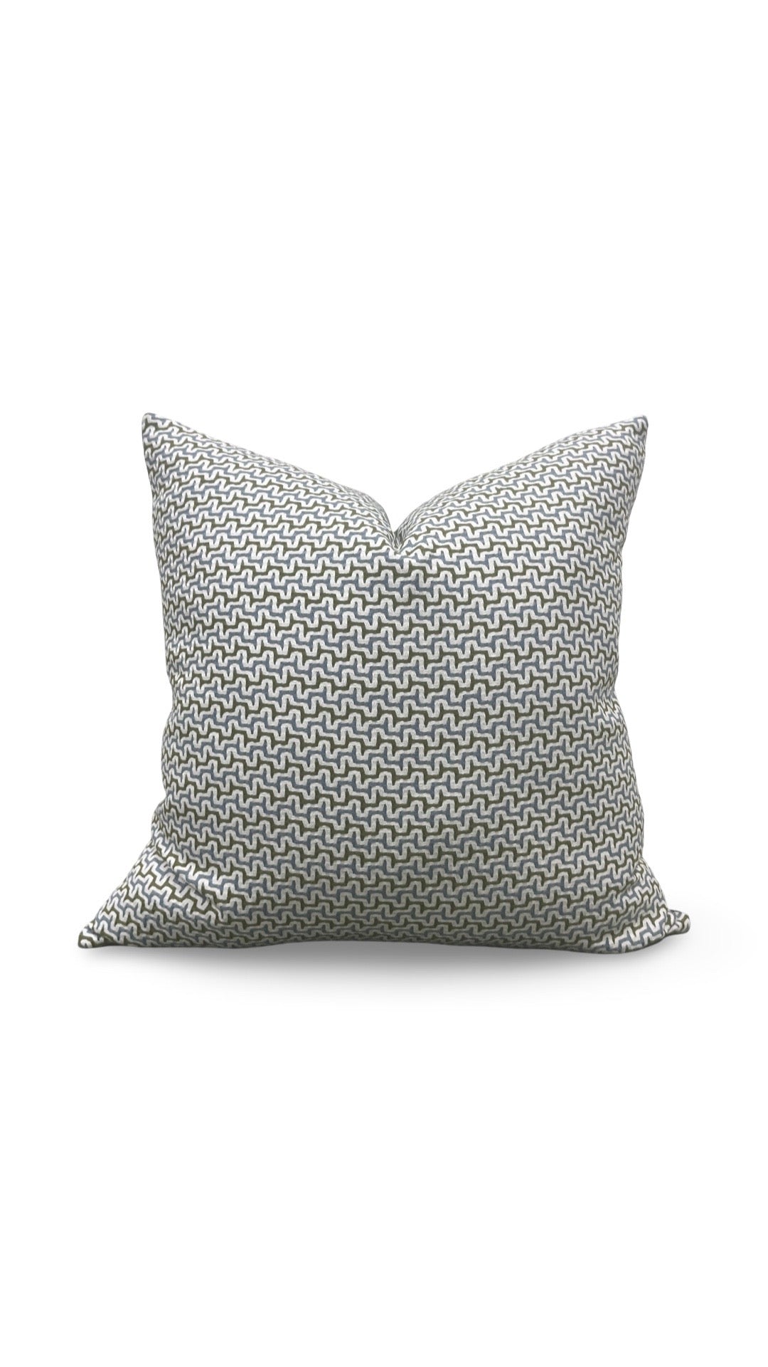Decorative Pillow Sashiko Sky Olive 22x22" Knife Edge Cover
