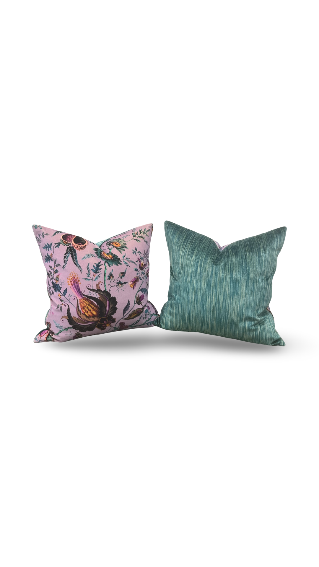 Wonderland Floral Amethyst Lapis 18x18" Knife Edge Decorative Throw Pillow