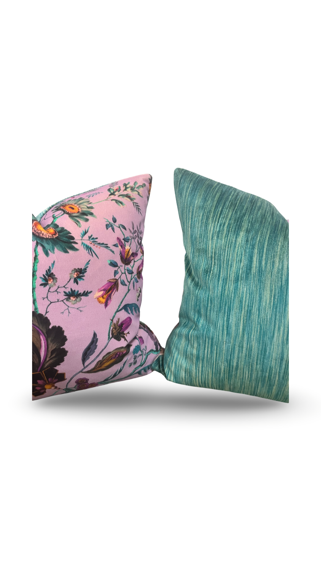 Wonderland Floral Amethyst Lapis 18x18" Knife Edge Decorative Throw Pillow