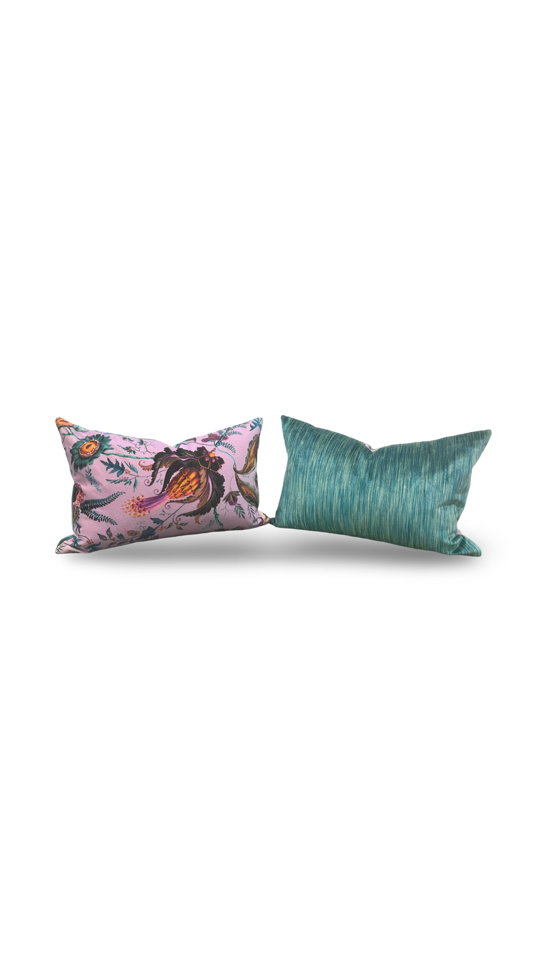 Wonderland Floral Amethyst-Lapis 12X18" Knife Edge Decorative Lumbar Pillow