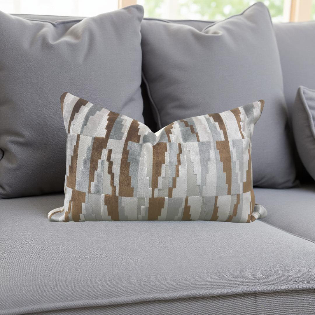 Acute Tobacco Slate 12X18" Knife Edge Decorative Lumbar Pillow
