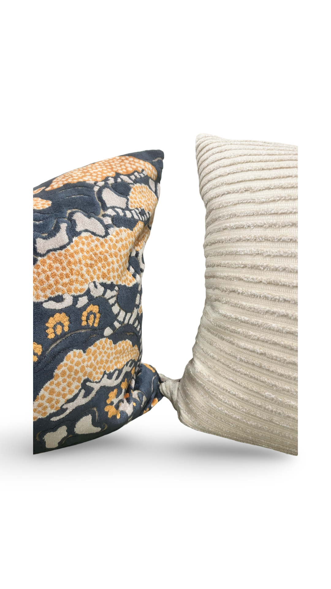 Elegant Pillow in Bonsai & Gingko Midnight Orange - 20x20" Knife Edge Decorative Pillow