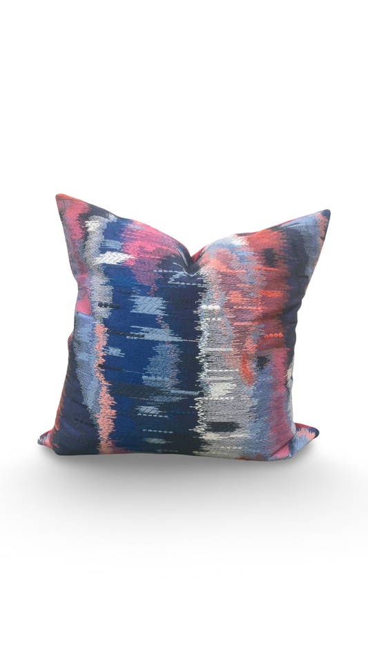 Wilderness Lapis Carnelian Ruby 18X18" Knife Edge Decorative Throw Pillow