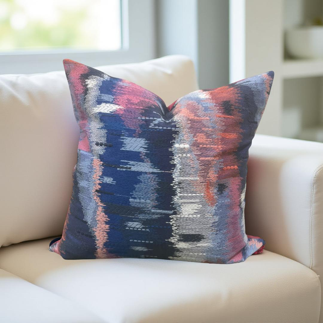 Wilderness Lapis Carnelian Ruby 18X18" Knife Edge Decorative Throw Pillow