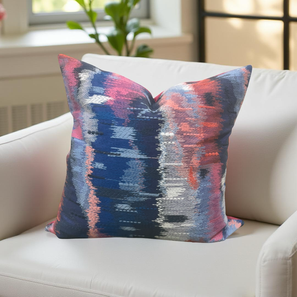 Wilderness Lapis Carnelian Ruby 18X18" Knife Edge Decorative Throw Pillow