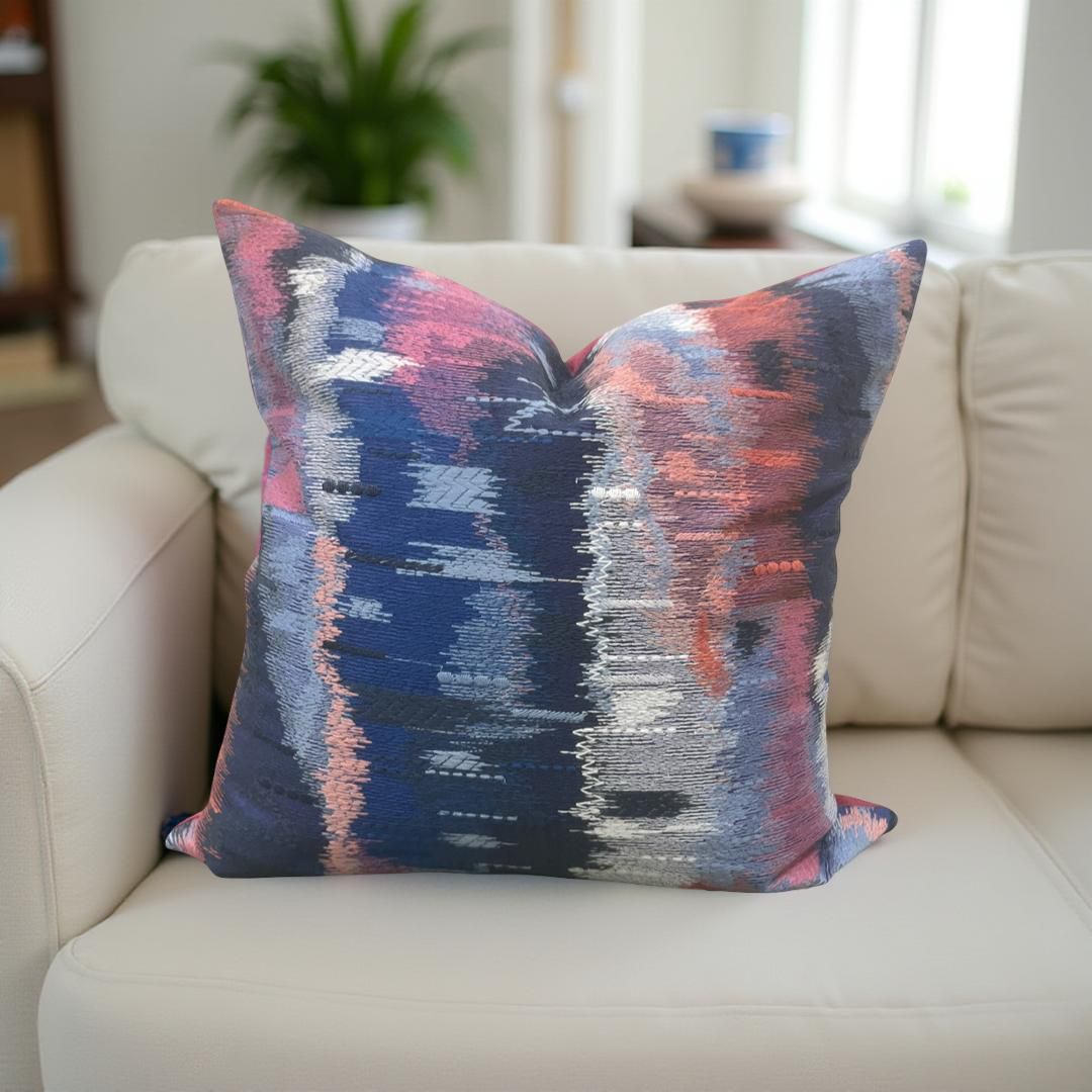 Wilderness Lapis Carnelian Ruby 18X18" Knife Edge Decorative Throw Pillow