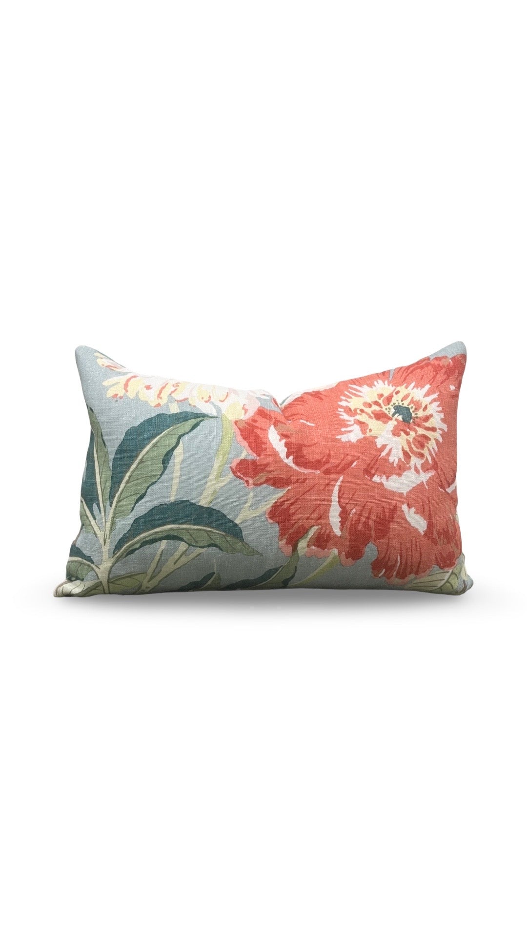 Schumacher Lumbar Pillow Enchanted Garden 12x18" Knife Edge Cover