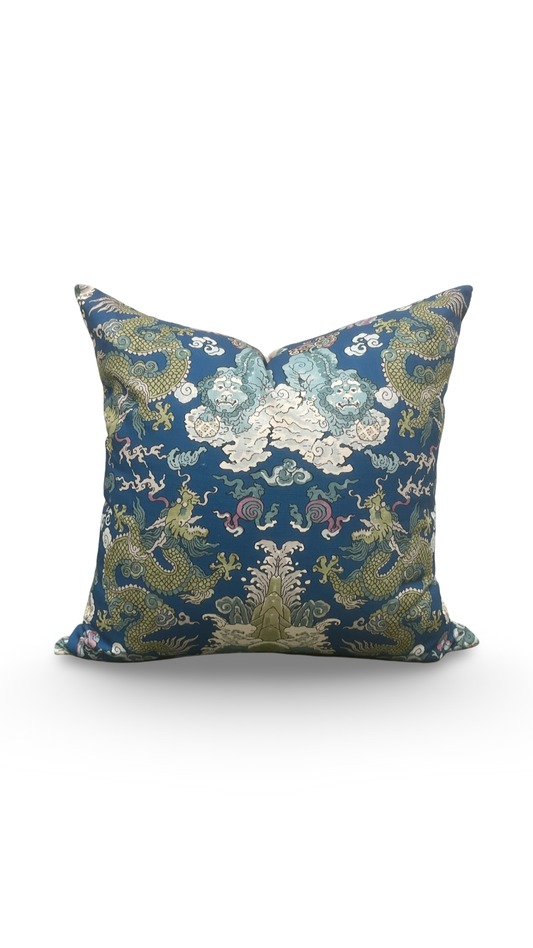 Schumacher Magic Mountain Dragon 22x22" Knife Edge Decorative Throw Pillow
