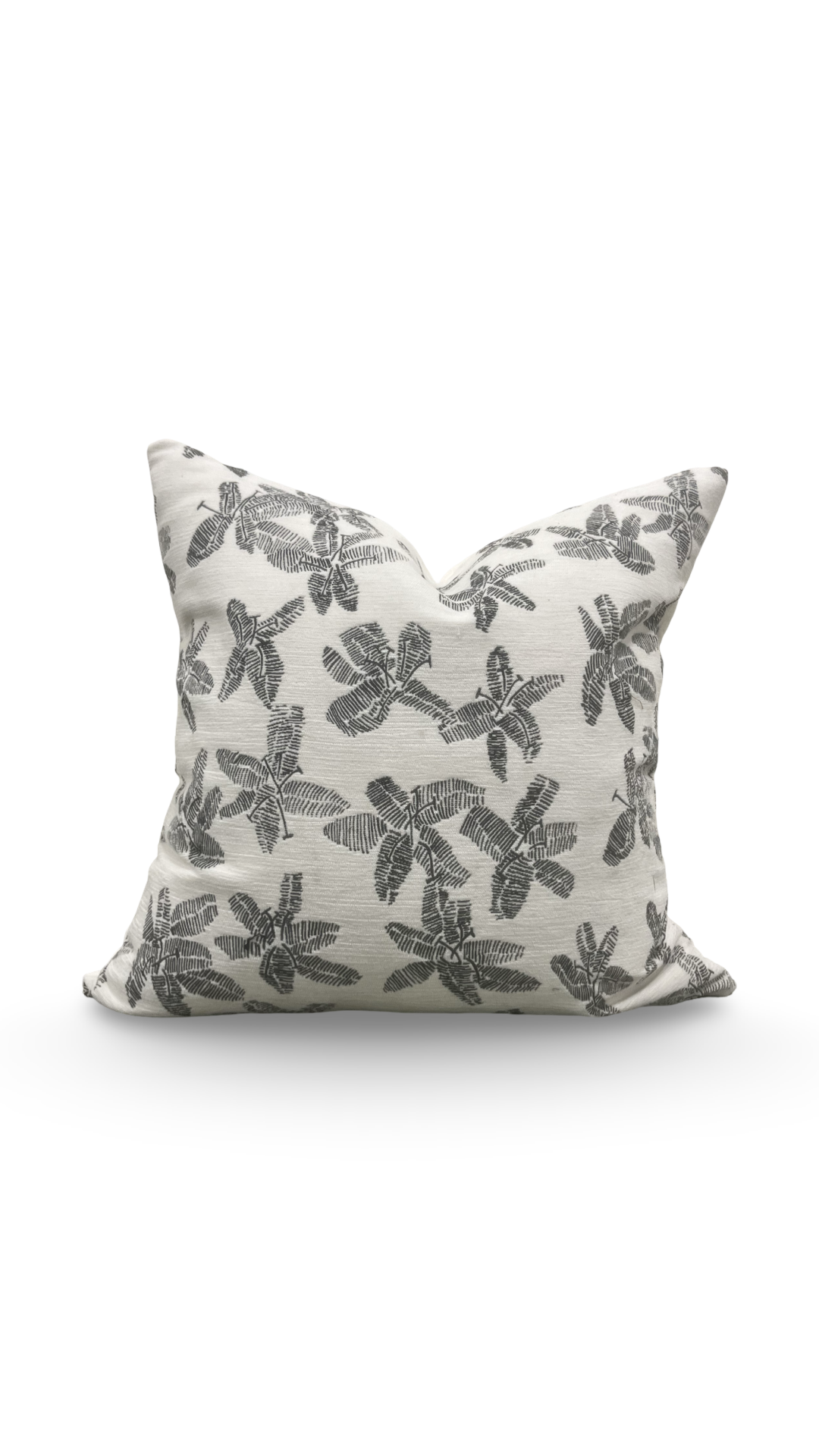 Schumacher Fabric Decorative Pillow Hibiscus Black & White 22x22" Knife Edge Cover