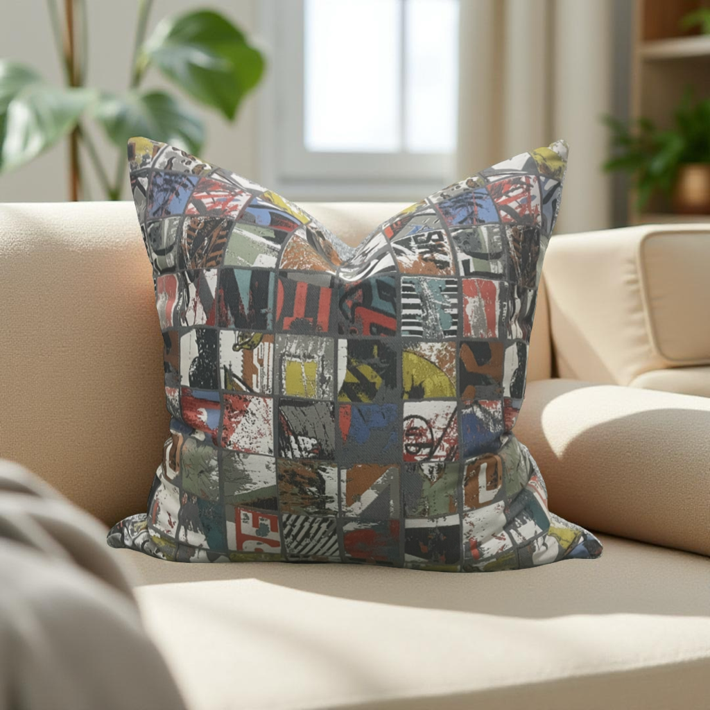 Storyboard Deck 22x22" Knife Edge Decorative Throw Pillow