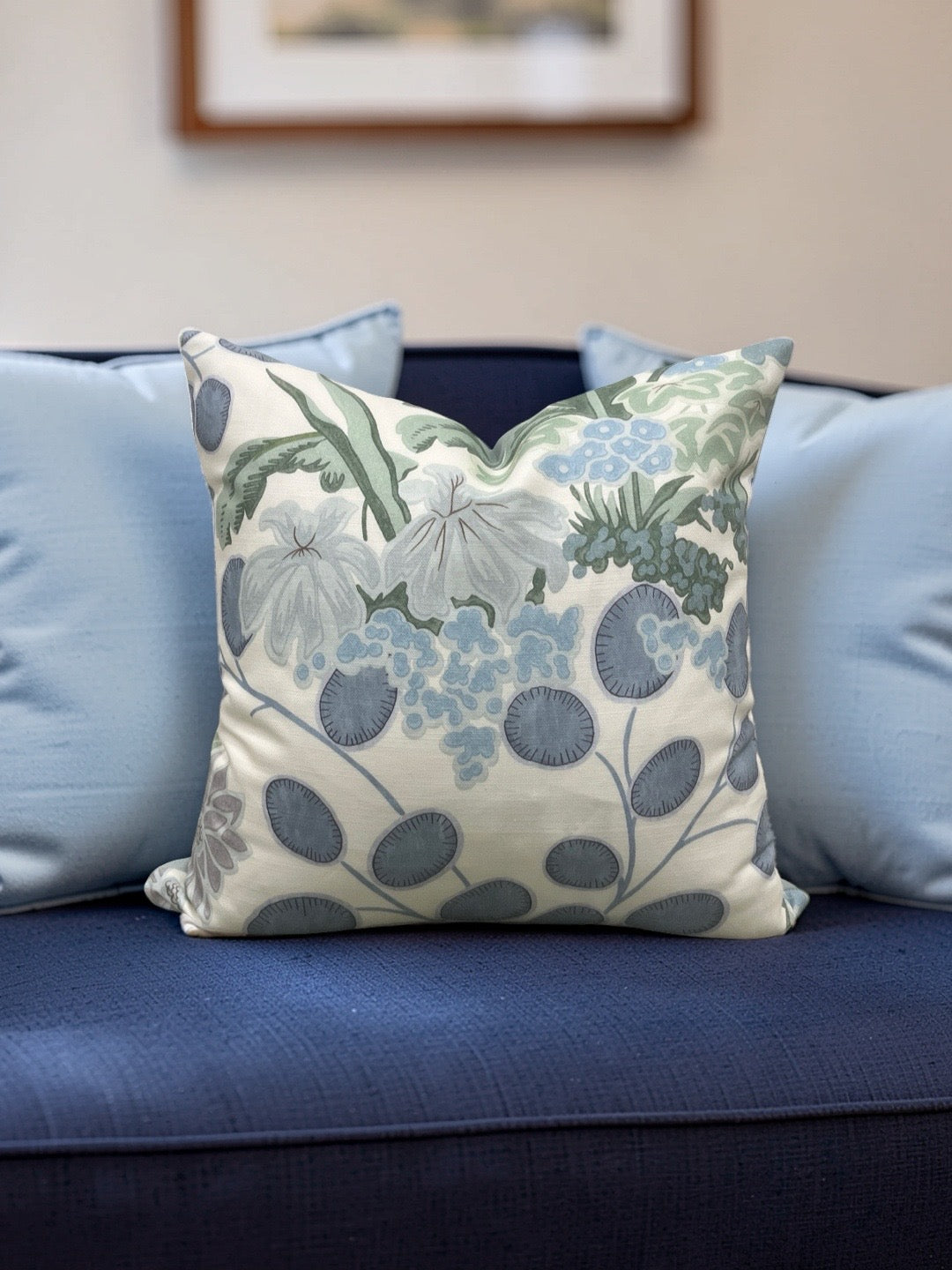 Thibaut Decorative Pillow Meadow Lavender Blue 18x18" Knife Edge Cover