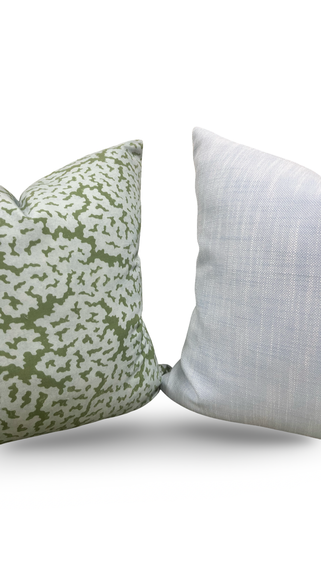 Designer Fabric Maldives Blue and Green 20x20" Knife Edge Decorative Throw Pillow