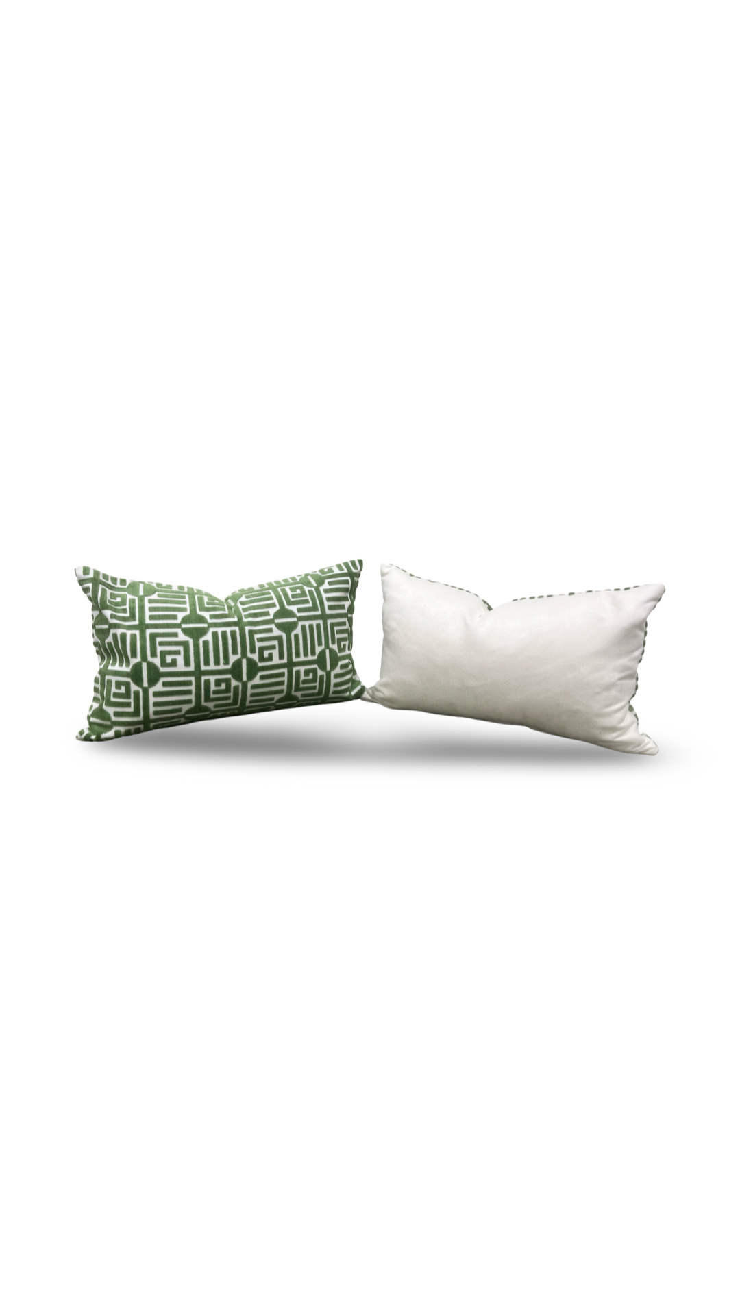 Designer Fabric Labyrinth Velvet Emerald 12X18" Knife Edge Decorative Lumbar Pillow