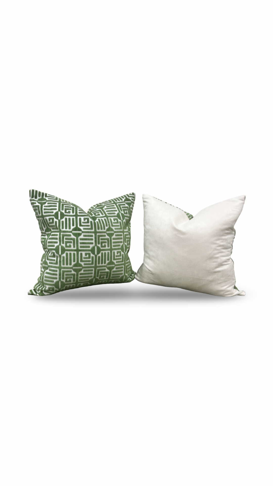 Designer Fabric Labyrinth Velvet Emerald 20x20" Knife Edge Decorative Throw Pillow