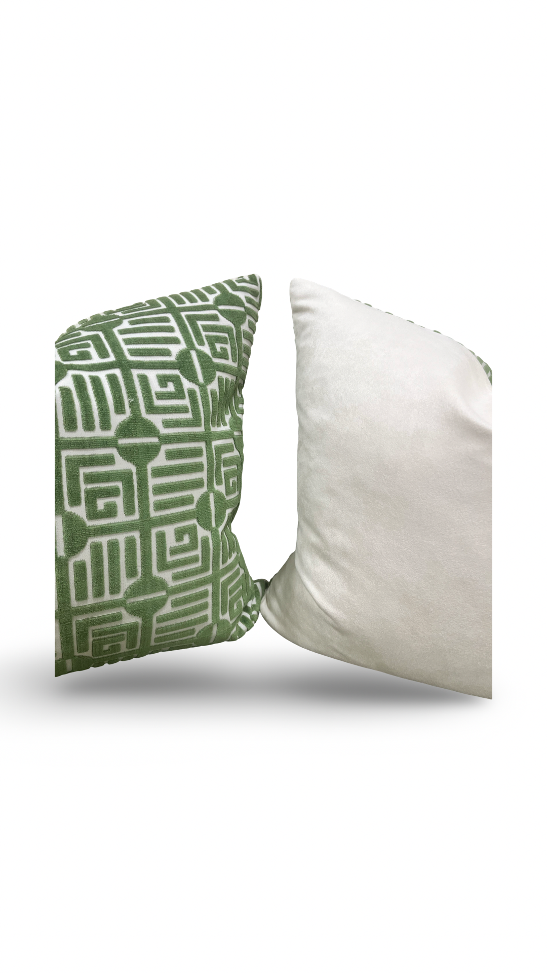 Designer Fabric Labyrinth Velvet Emerald 20x20" Knife Edge Decorative Throw Pillow