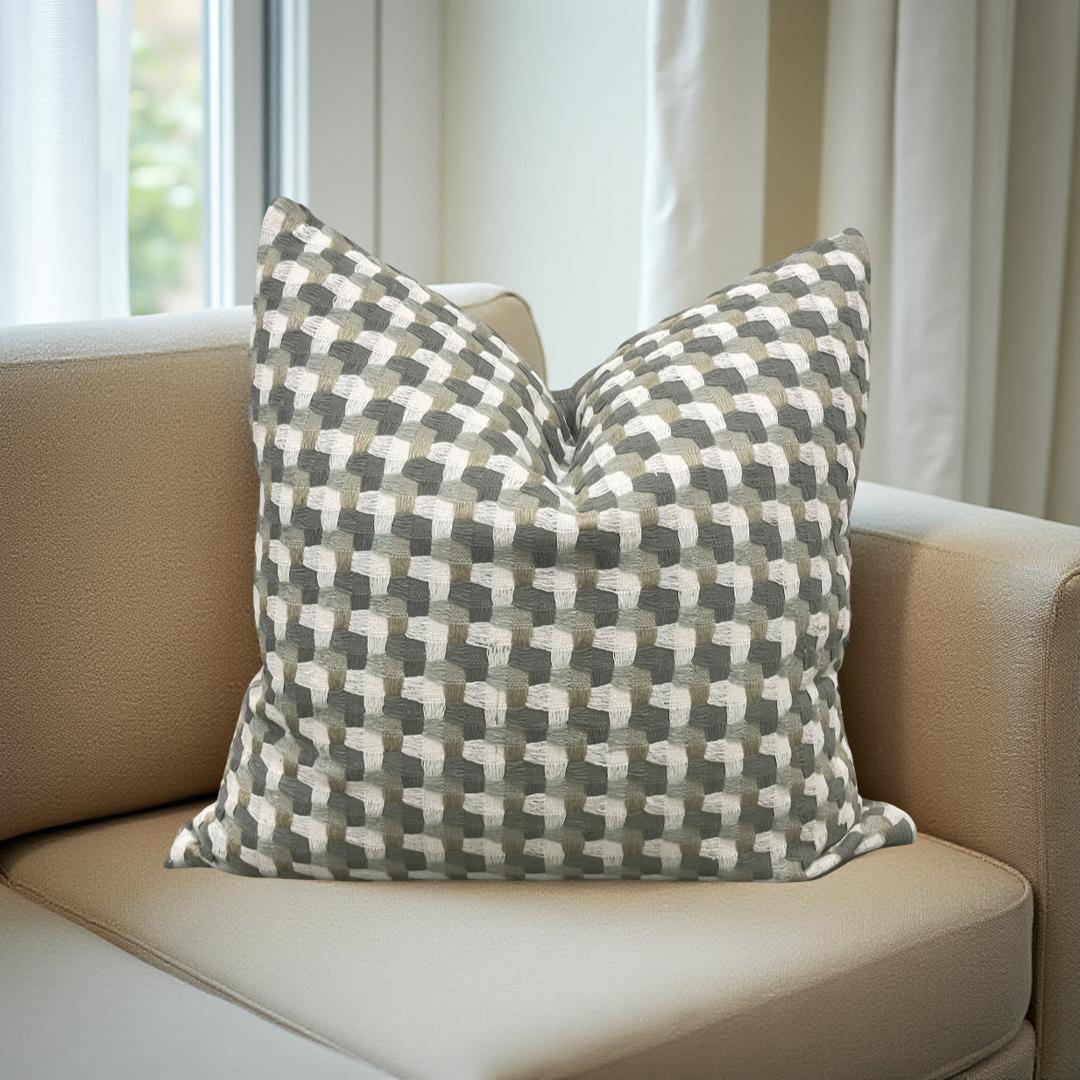 Designer Fabric Petite Terrasse 20x20" Knife Edge Decorative Throw Pillow