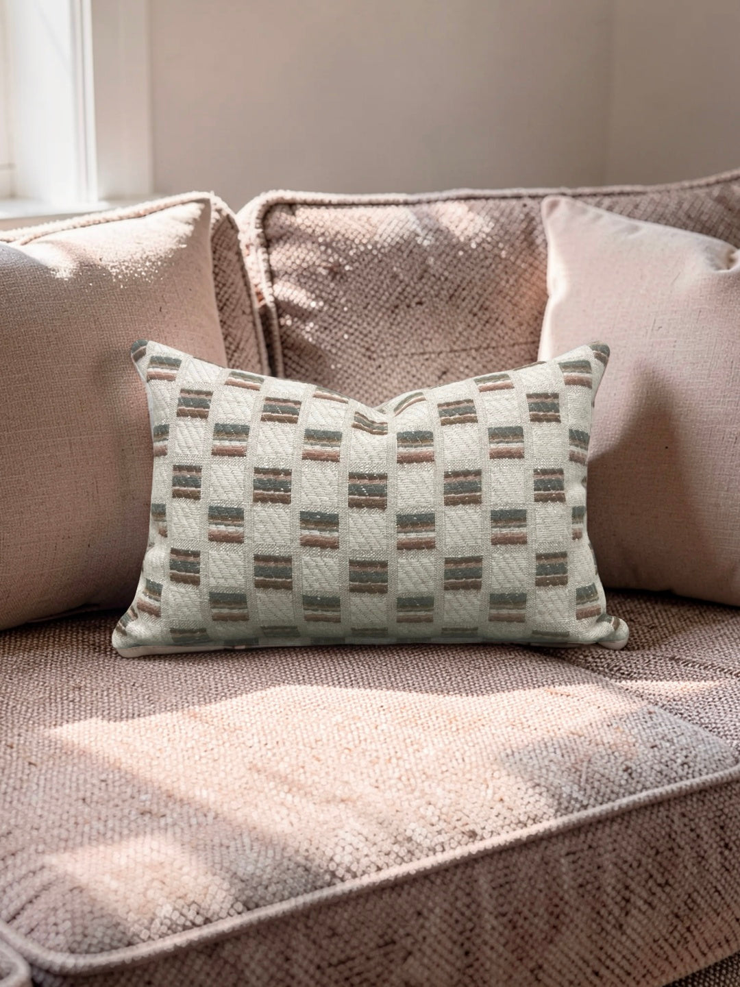 Maxwell Fabric Lumbar Pillow Etta Rose 12x18" Knife Edge Cover