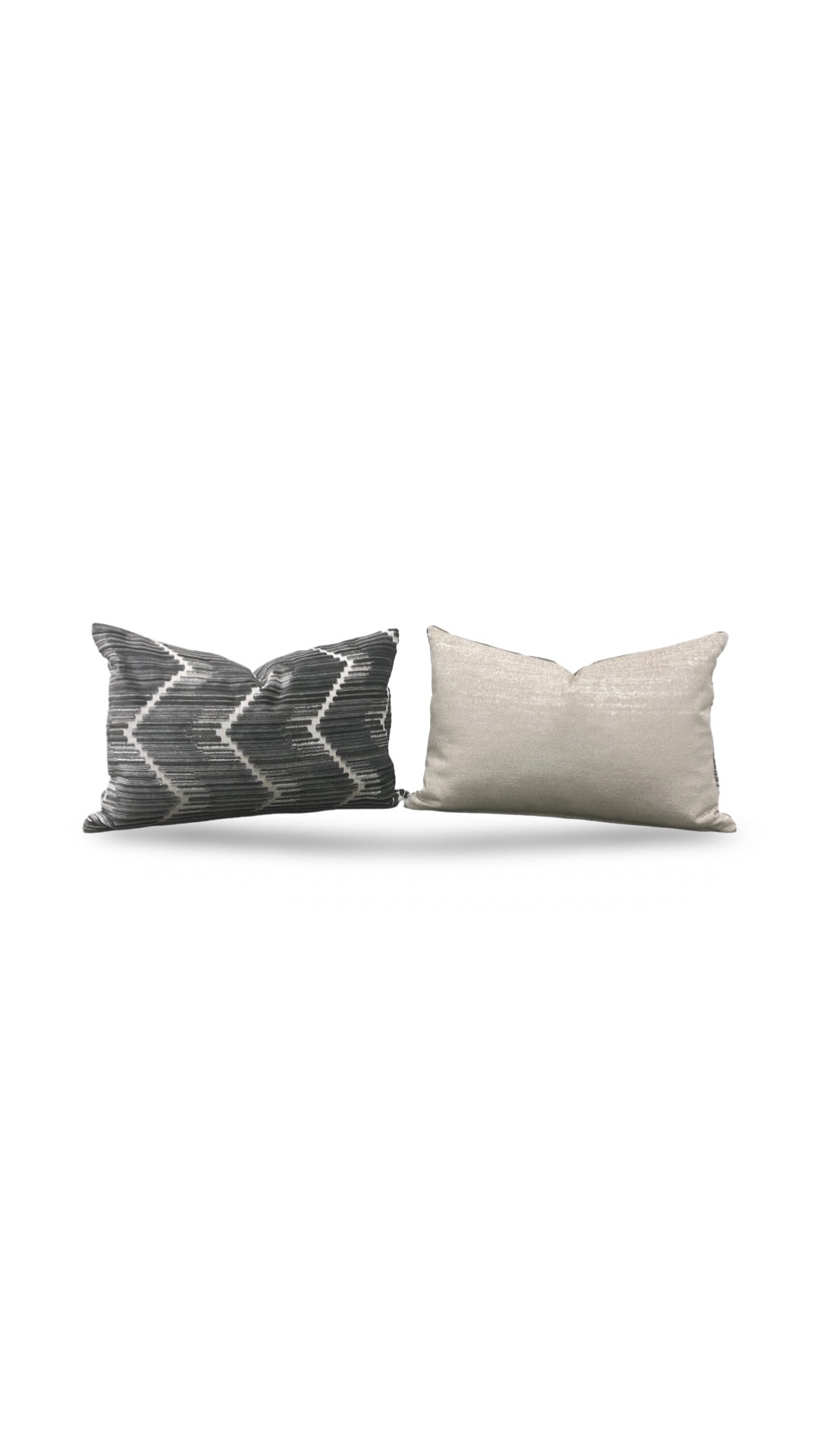 Kravet Fabric Lumbar Pillow Highs And Lows Anthracite 12x18" Knife Edge Cover