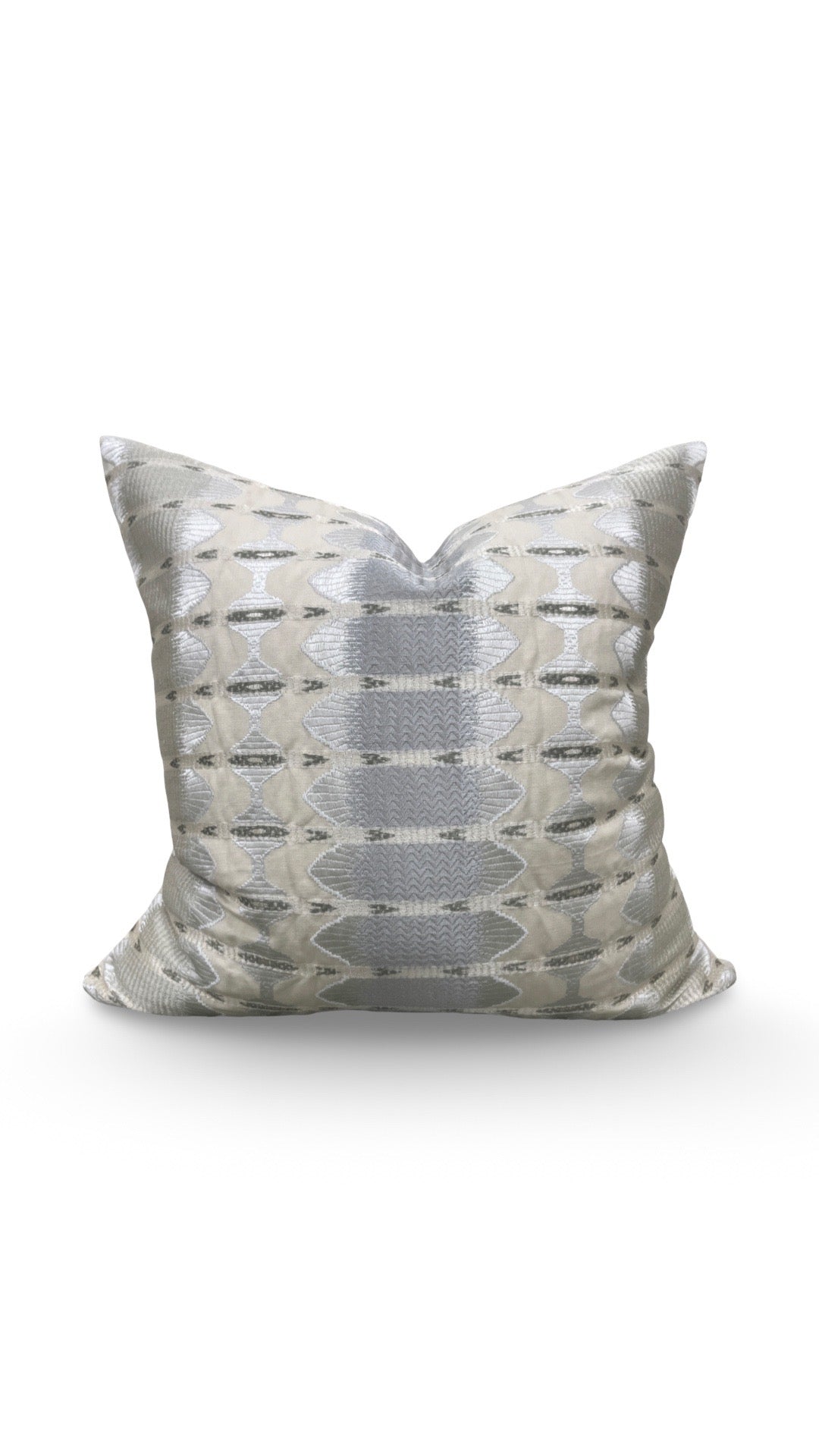 Jim Thompson Embroidered Fabric Decorative Pillow Sulawesi Stripe Cloud 22x22" Knife Edge Cover