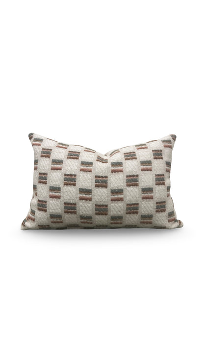 Maxwell Fabric Lumbar Pillow Etta Rose 12x18" Knife Edge Cover