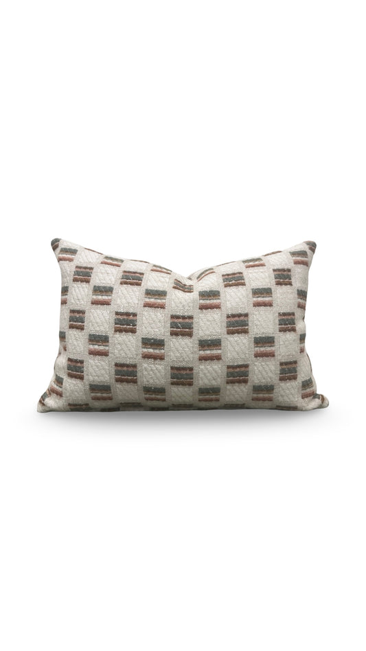 Maxwell Fabric Lumbar Pillow Etta Rose 12x18" Knife Edge Cover