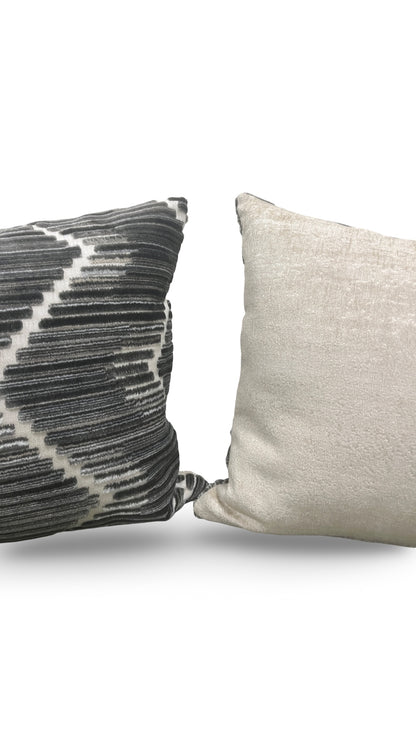 Kravet Fabric Lumbar Pillow Highs And Lows Anthracite 12x18" Knife Edge Cover
