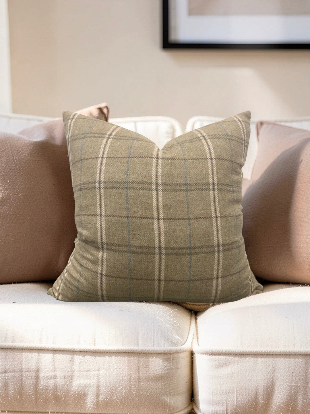Mulberry Decorative Pillow Islay Sage 22x22" Knife Edge Cover