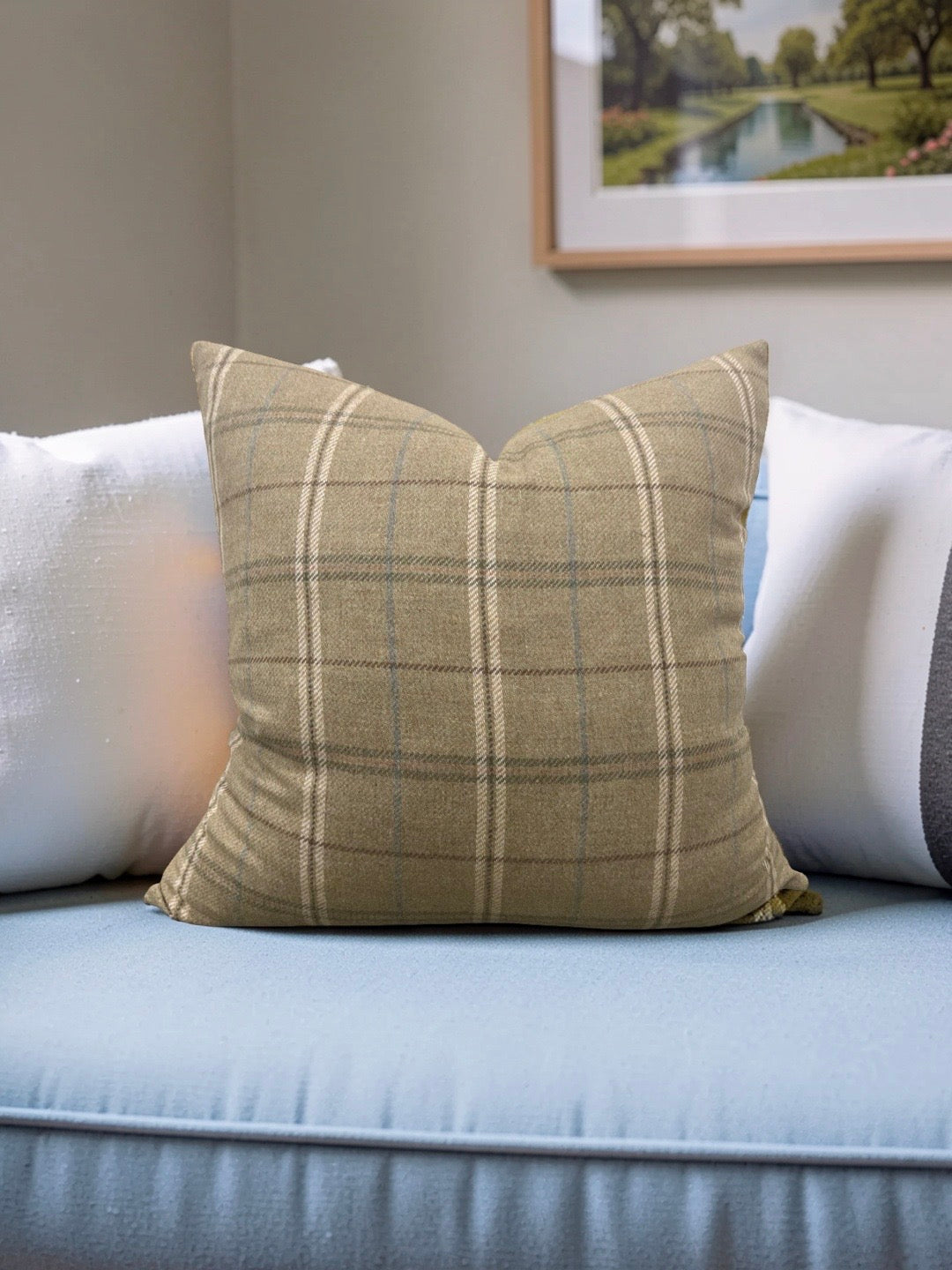 Mulberry Decorative Pillow Islay Sage 22x22" Knife Edge Cover