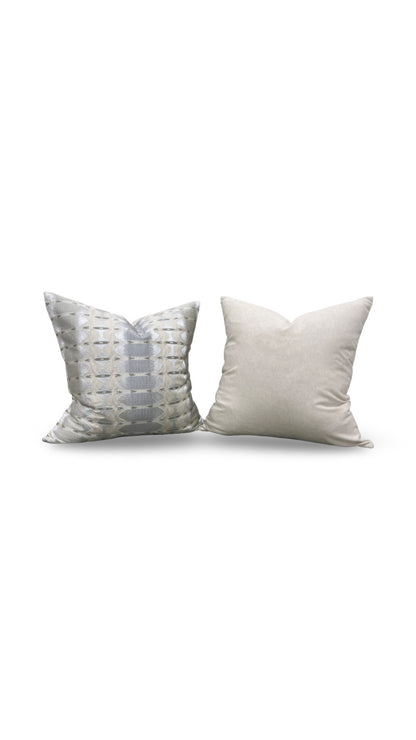 Jim Thompson Embroidered Fabric Decorative Pillow Sulawesi Stripe Cloud 22x22" Knife Edge Cover