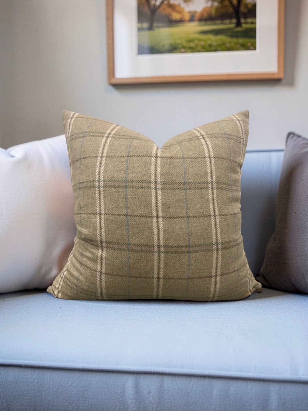 Mulberry Decorative Pillow Islay Sage 22x22" Knife Edge Cover