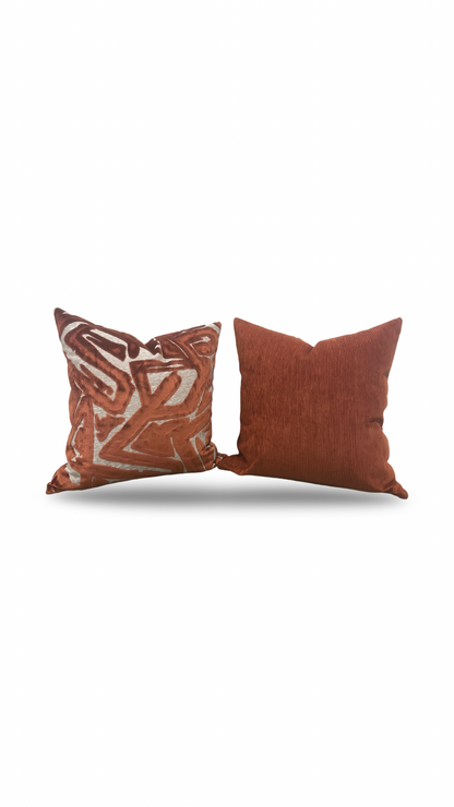 Designer Fabric ACDC Spice 22x22" Knife Edge Decorative Throw Pillow