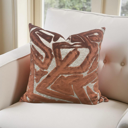 Designer Fabric ACDC Spice 22x22" Knife Edge Decorative Throw Pillow