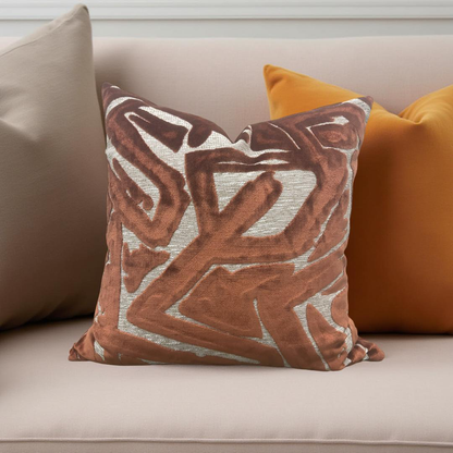 Designer Fabric ACDC Spice 22x22" Knife Edge Decorative Throw Pillow