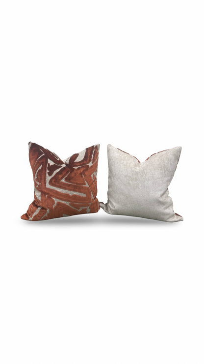 Designer Fabric ACDC Spice 20x20" Knife Edge Decorative Throw Pillow