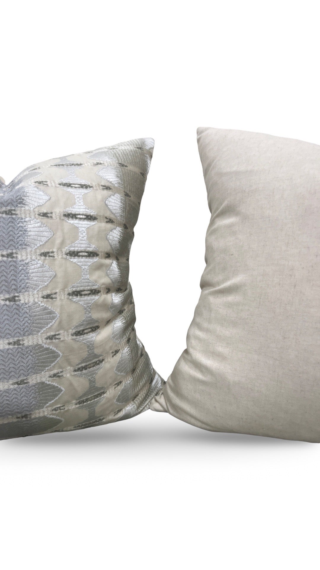 Jim Thompson Embroidered Fabric Decorative Pillow Sulawesi Stripe Cloud 22x22" Knife Edge Cover