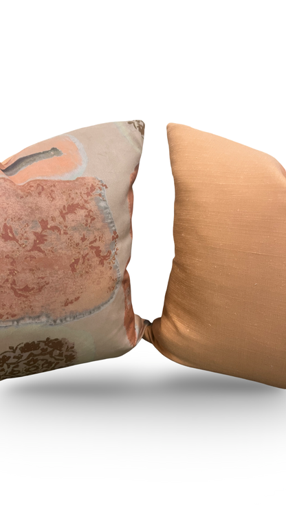 Decorative Pillow Apricot Peach Soft 18x18" Knife Edge Cover