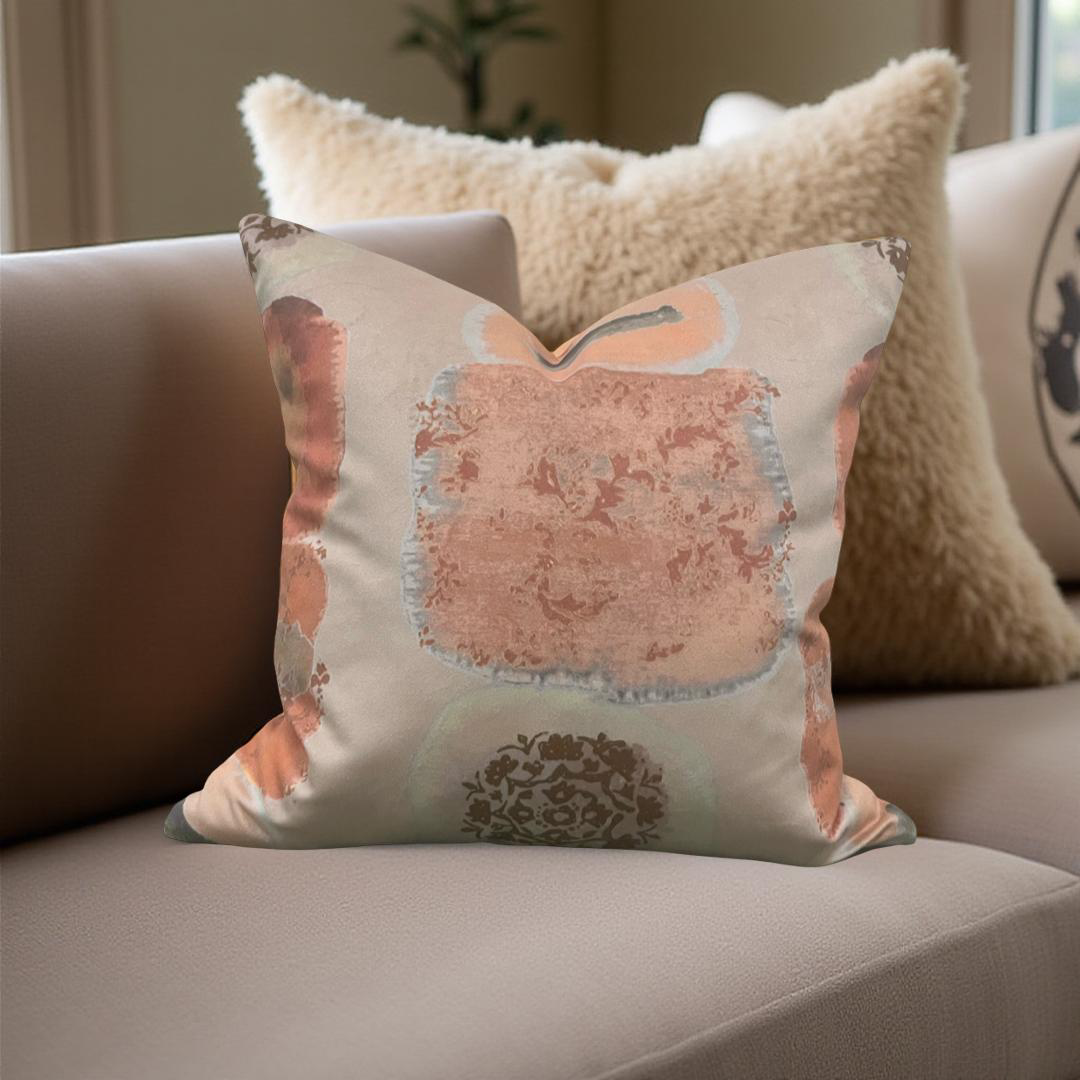 Decorative Pillow Apricot Peach Soft 18x18" Knife Edge Cover