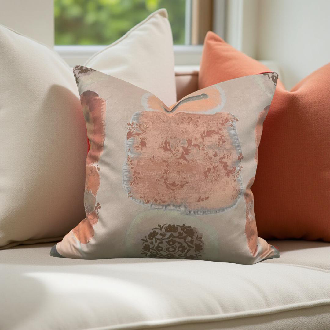 Decorative Pillow Apricot Peach Soft 18x18" Knife Edge Cover