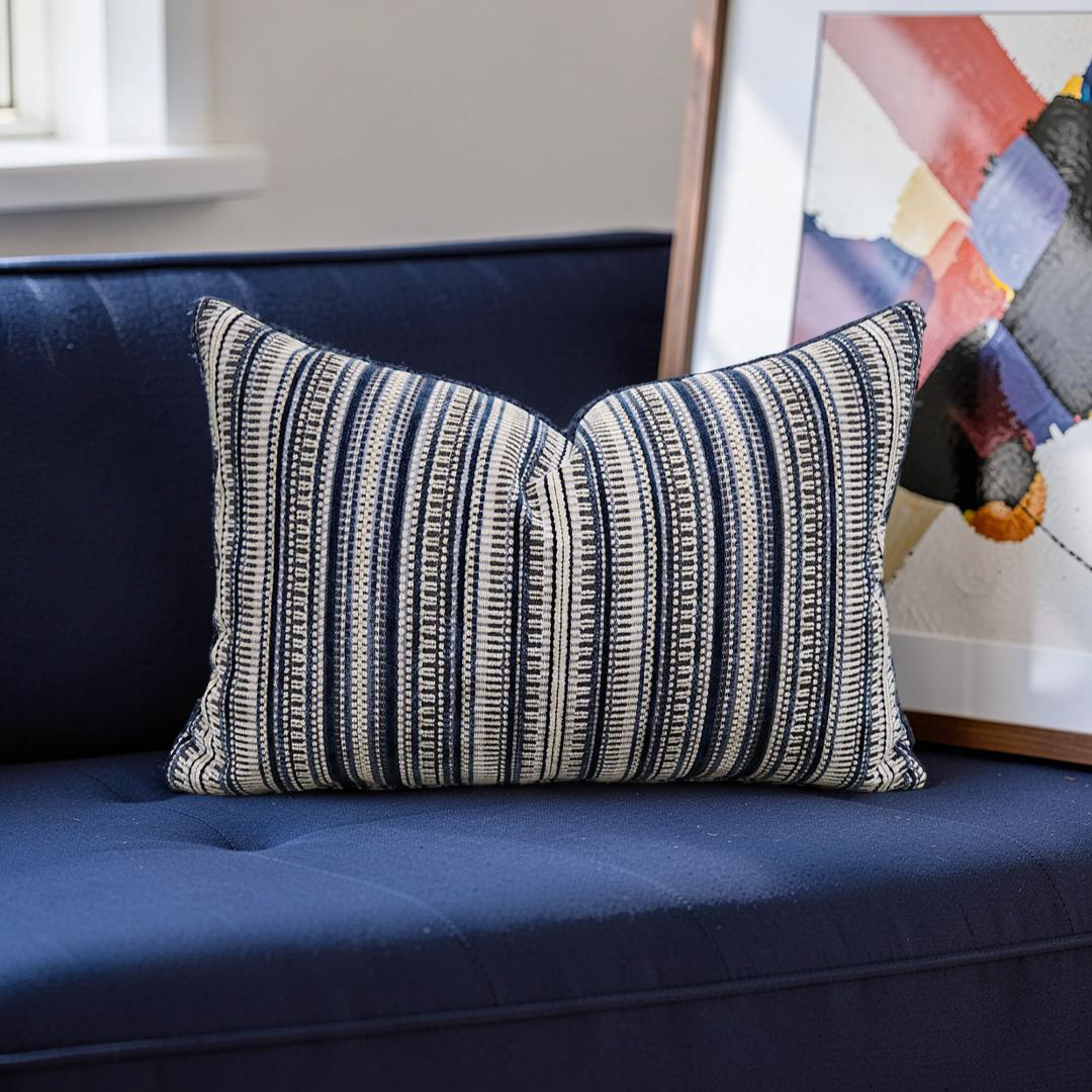 Lumbar Pillow Morocco Sapphire 12x18" Knife Edge Cover