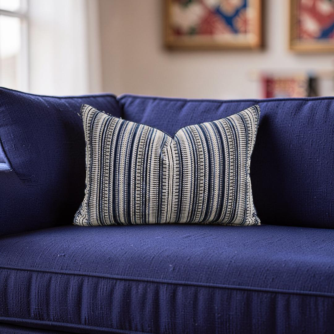 Lumbar Pillow Morocco Sapphire 12x18" Knife Edge Cover