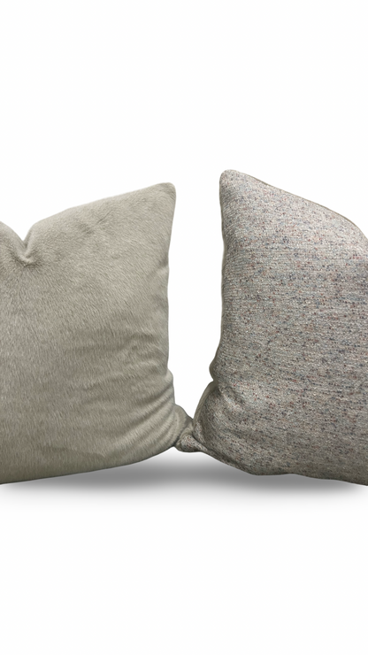 Beige Fur Decorative Pillow - 20x20" Knife Edge Cover